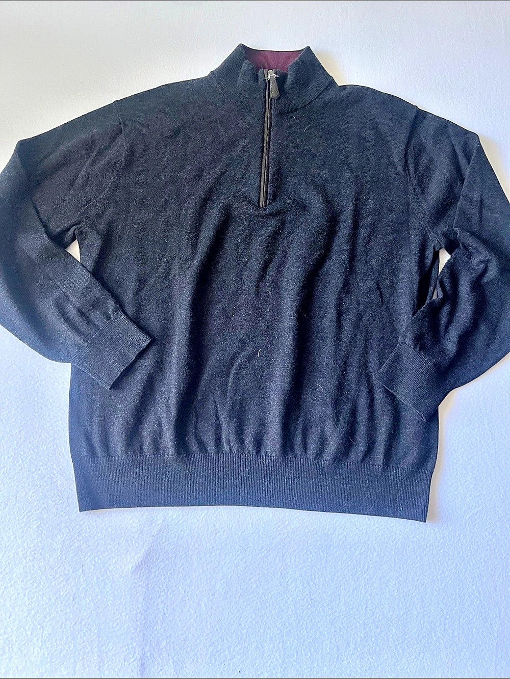 Orvis Merino Wool Quarter Zip in Black Large